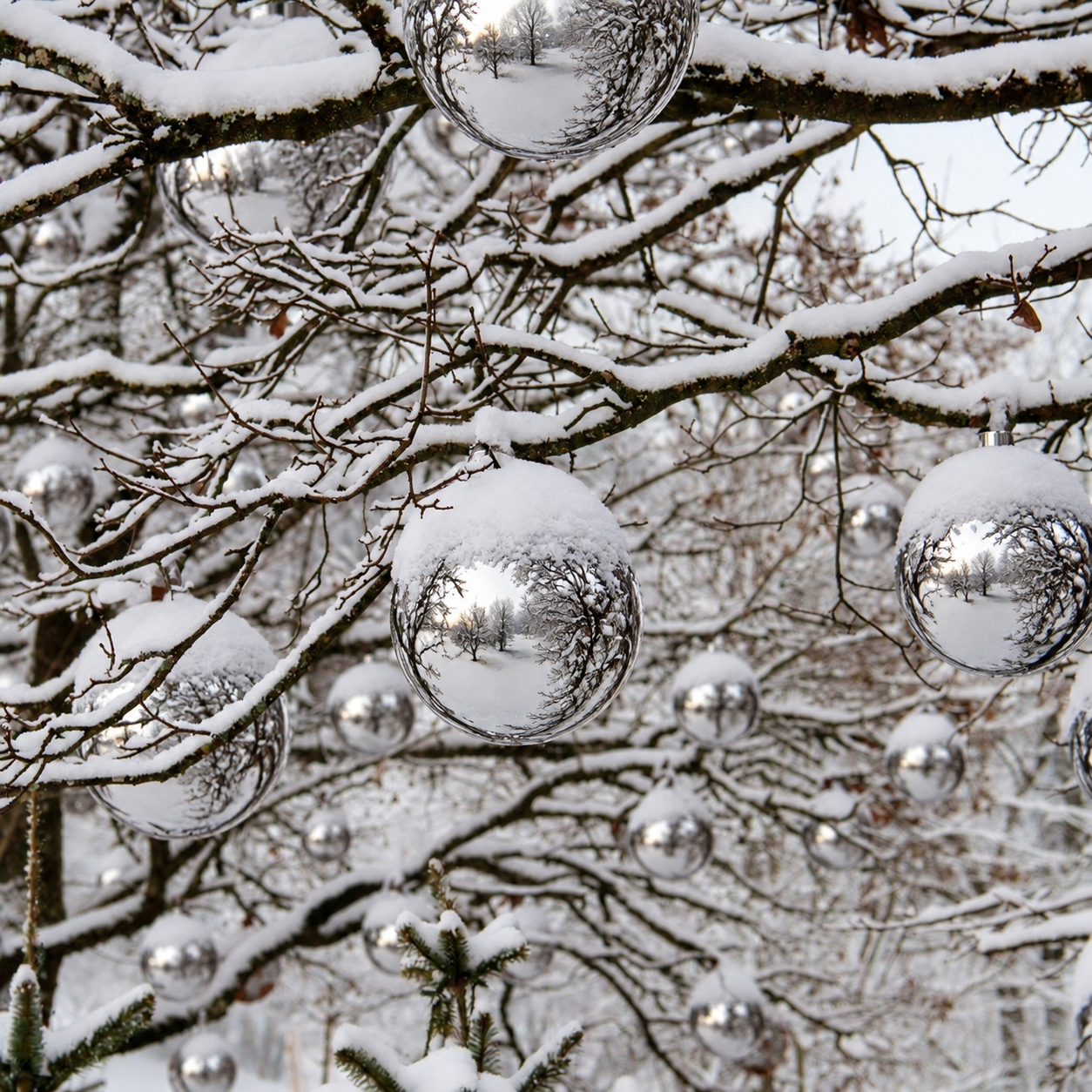6 x Weihnachtskugeln für den Außenbereich Ø 10-15 cm, frostfest und witterungsbeständig