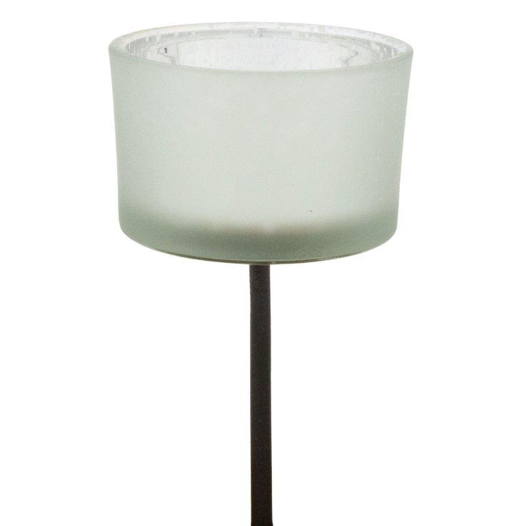 4 x Adventskranzstecker aus Glas mit Metall-Pick im Antik-Finish