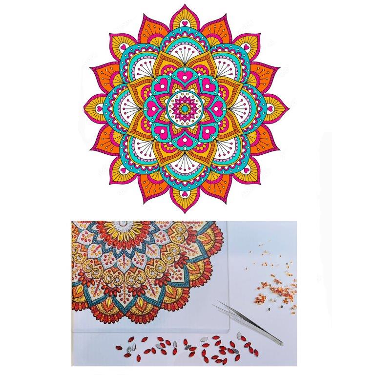 5D Diamant Painting Mandala 30 x 30 cm inkl. Zubehör