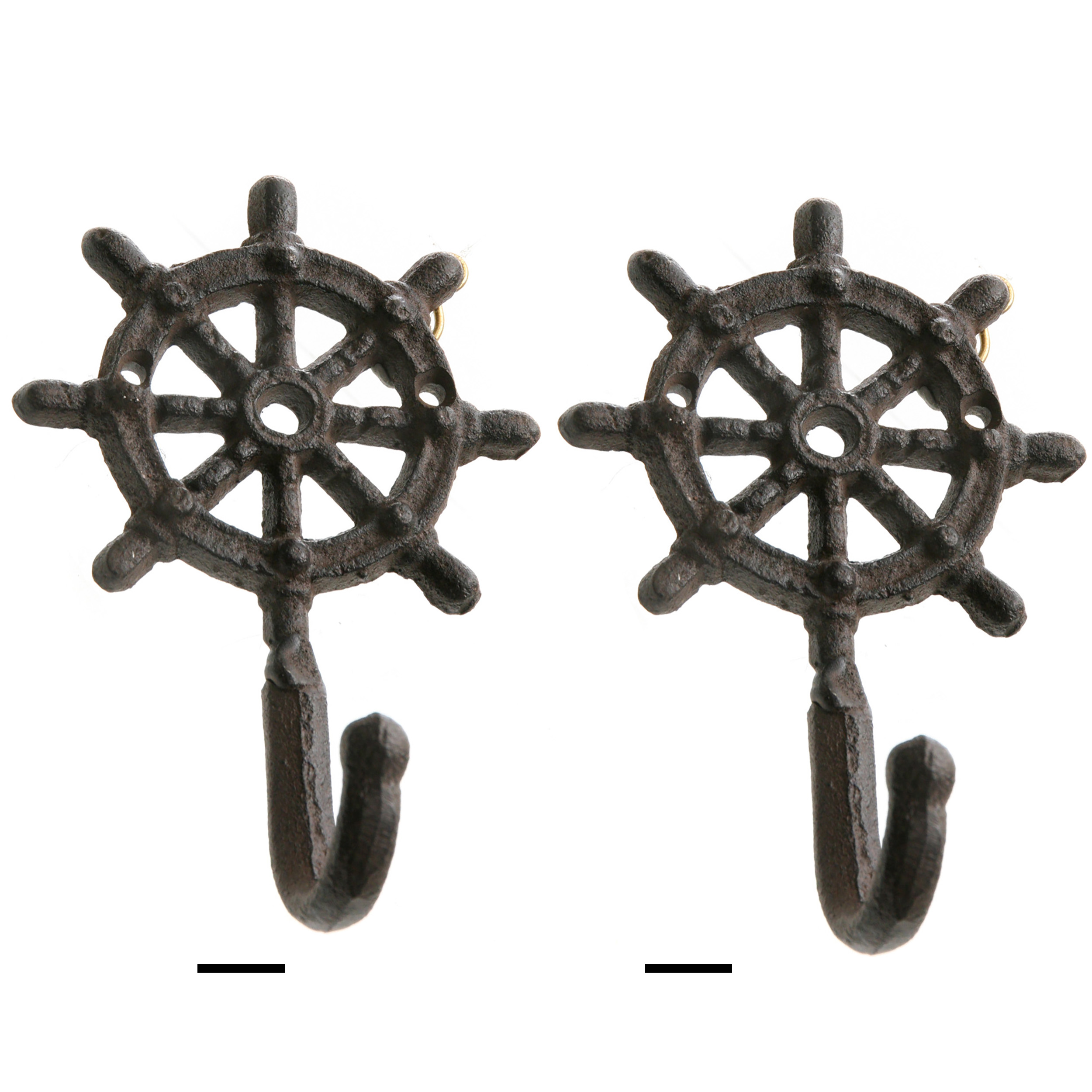 2 x Maritime Haken aus Gusseisen in  verschiedenen Designs