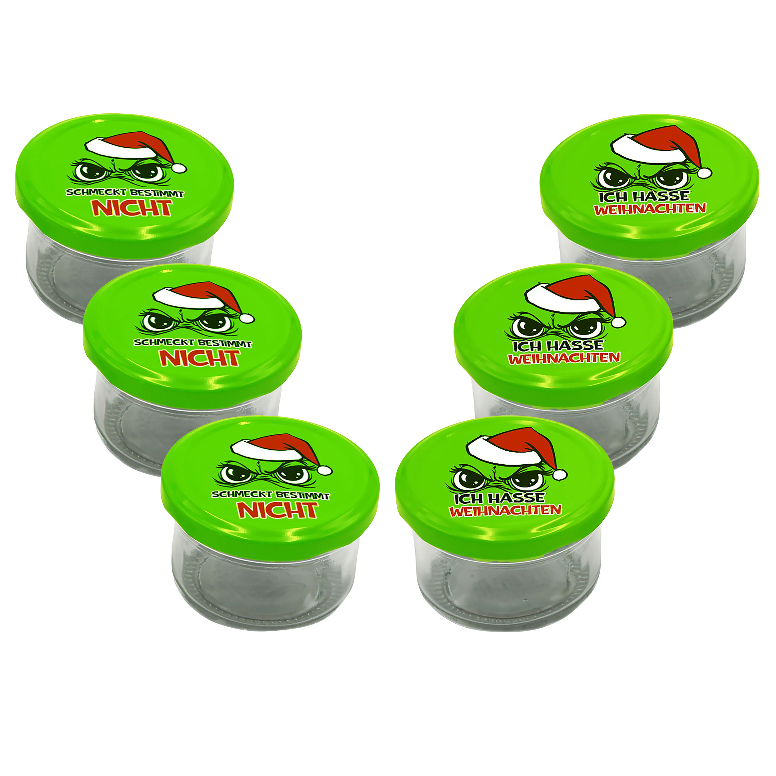 6 x Einmachgläser - Vorratsgläser "Festtags-Muffel"