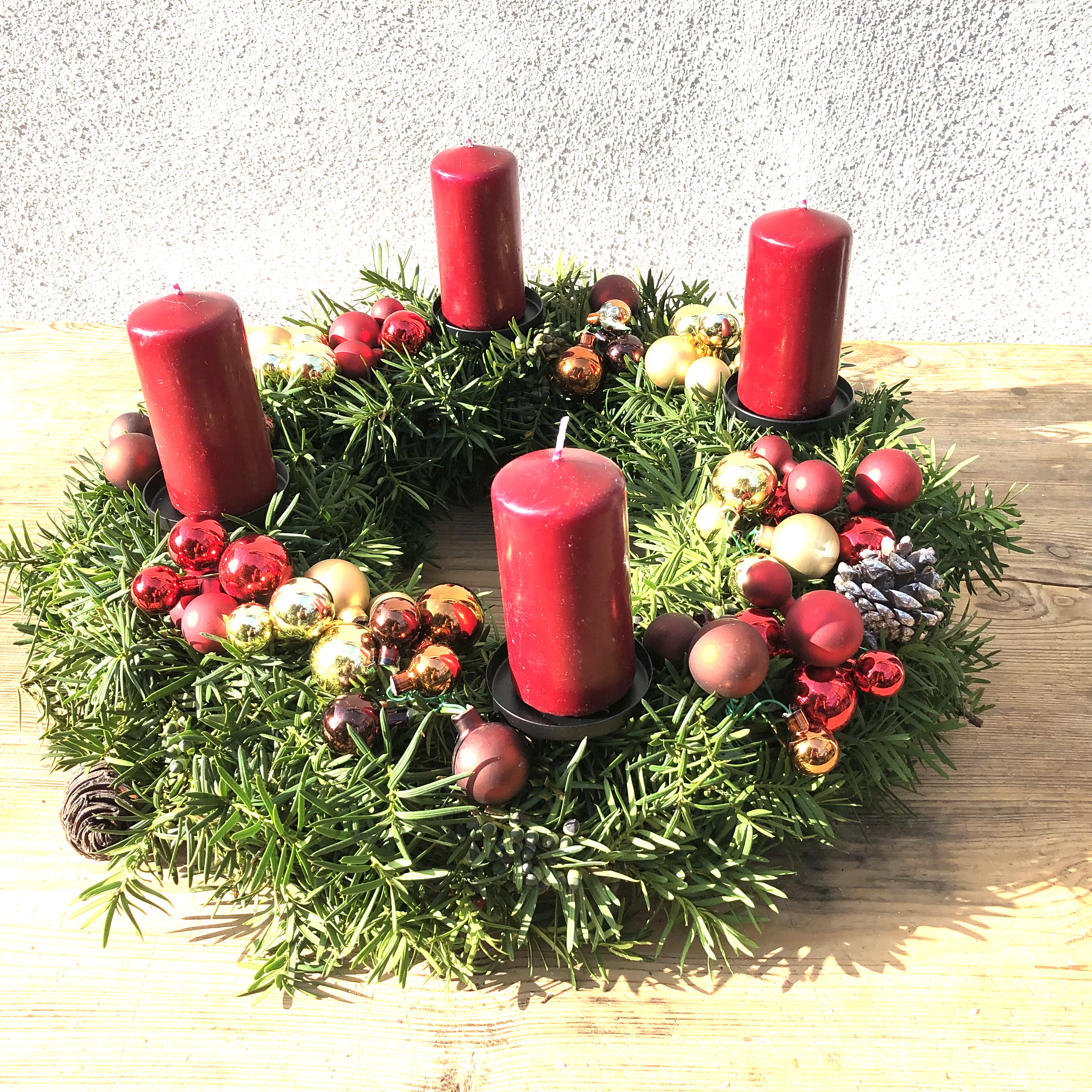 4 x Kerzenhalter aus Metall mit Pick für Adventskranz