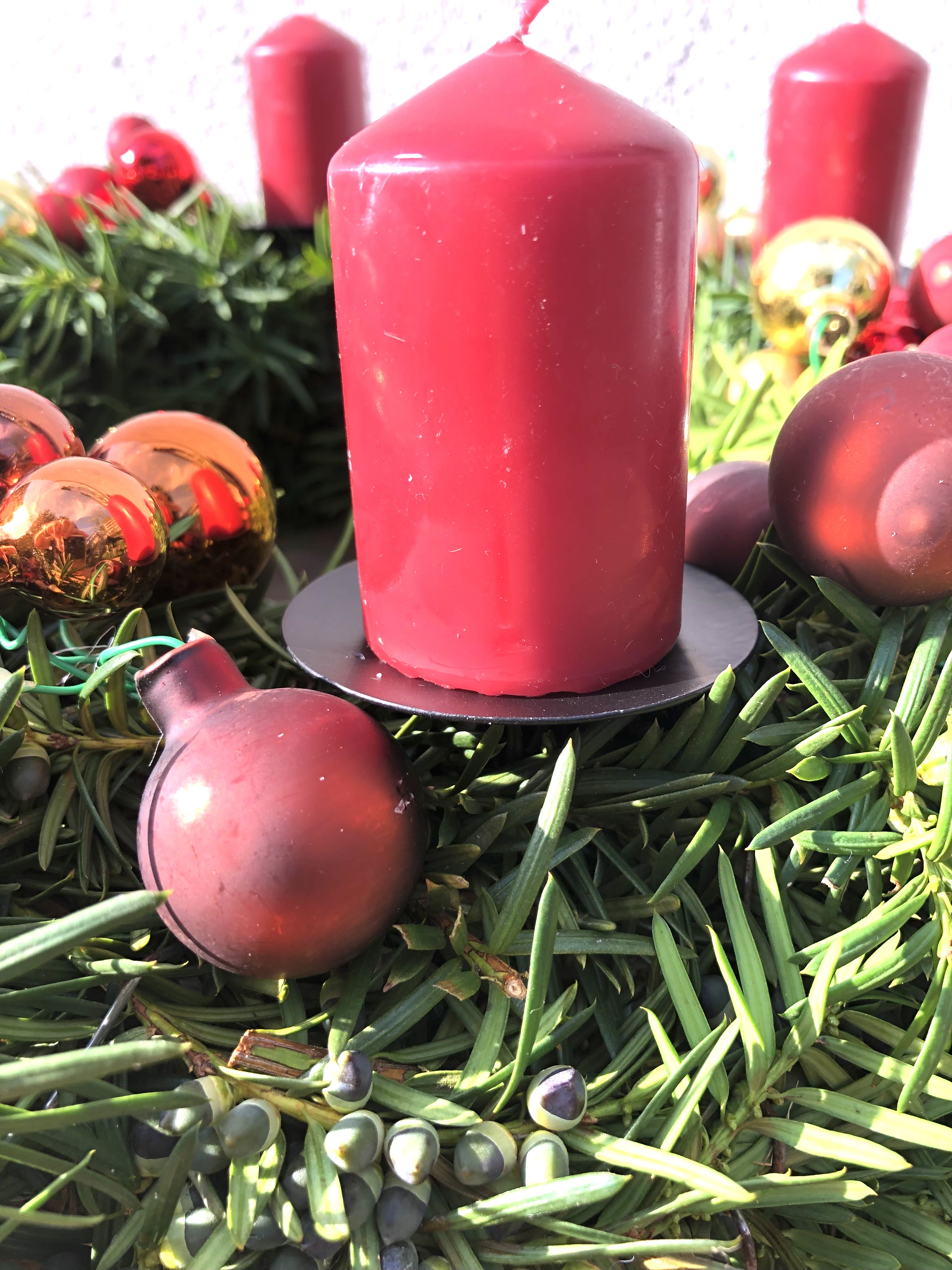 4 x Kerzenhalter aus Metall mit Pick für Adventskranz