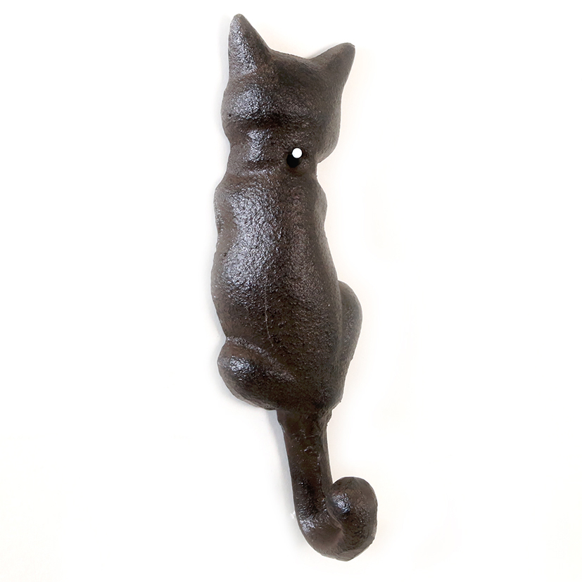 2 x Garderobenhaken  "Hund" oder "Katze" aus Gusseisen H 17 cm