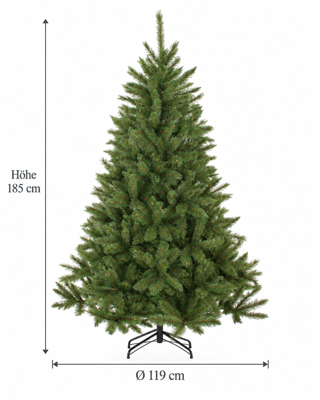 Großer künstlicher Tannenbaum - naturgetreu - H 185 oder 215 cm