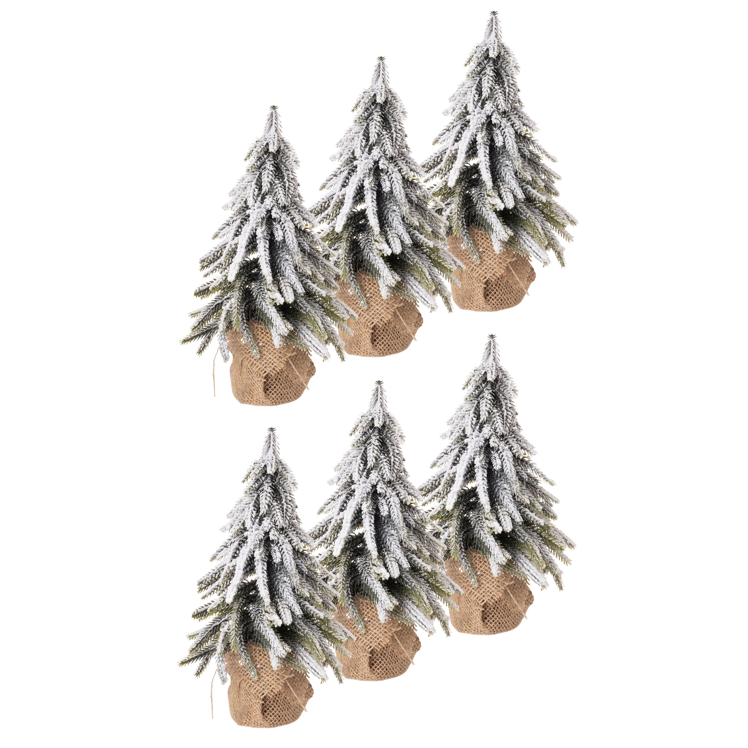 Künstlicher Tannenbaum mit Kunstschnee verziert