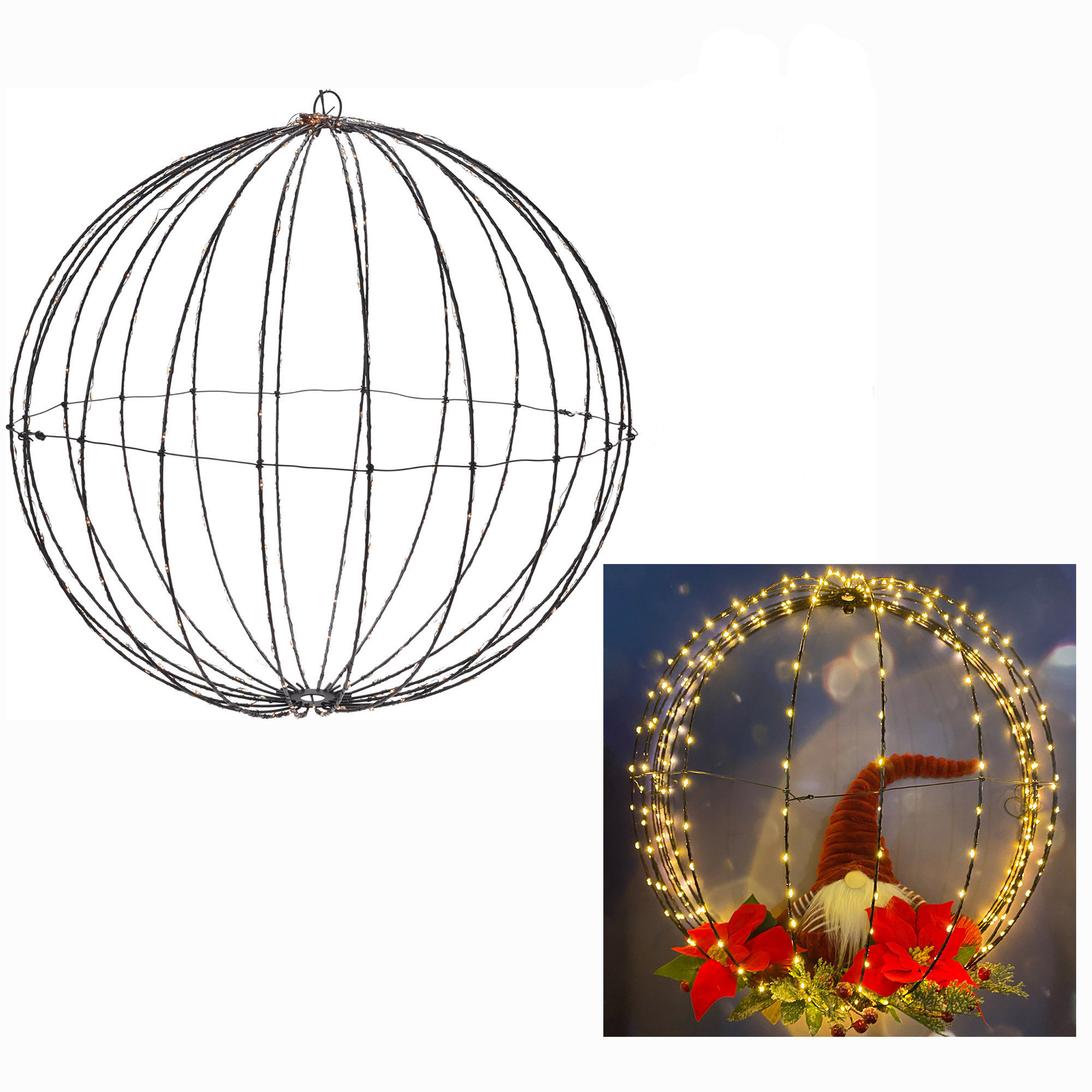 LED Kugel für den Außenbereich mit IP44 Trafo Ø 40 oder 50 cm - Inkl. Timer