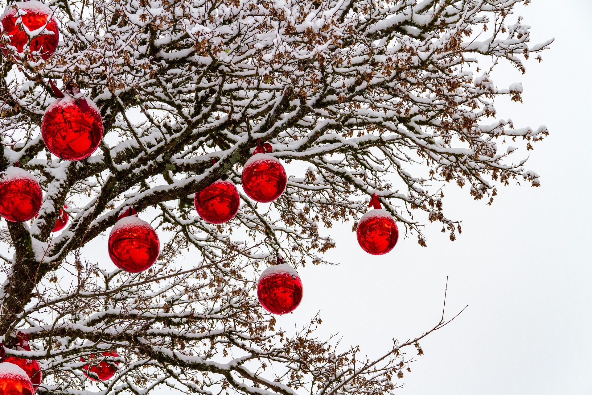 6 x Weihnachtskugeln für den Außenbereich Ø 10-15 cm, frostfest und witterungsbeständig