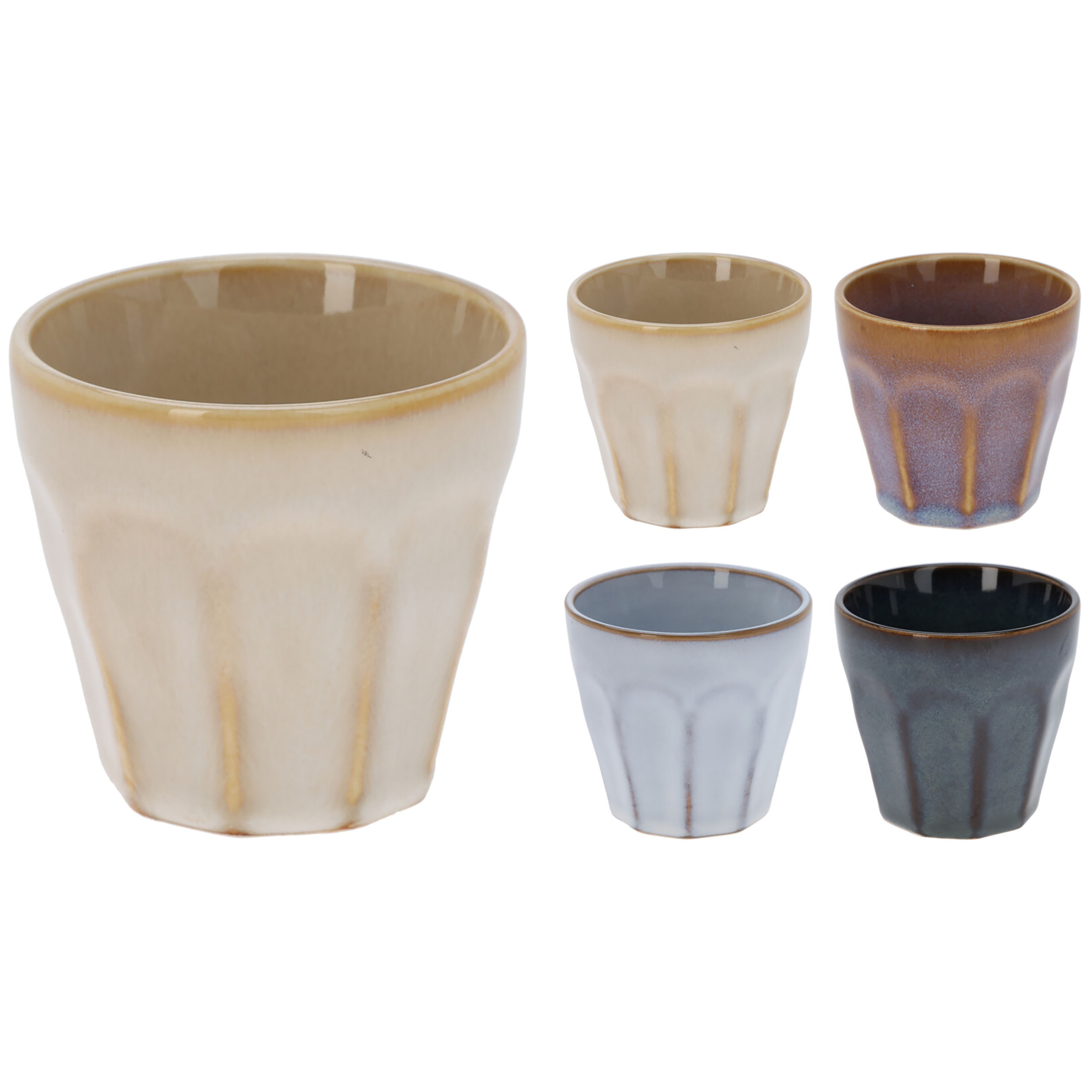 4-tlg. Set Becher aus Porzellan - Espressotassen - 90 ml