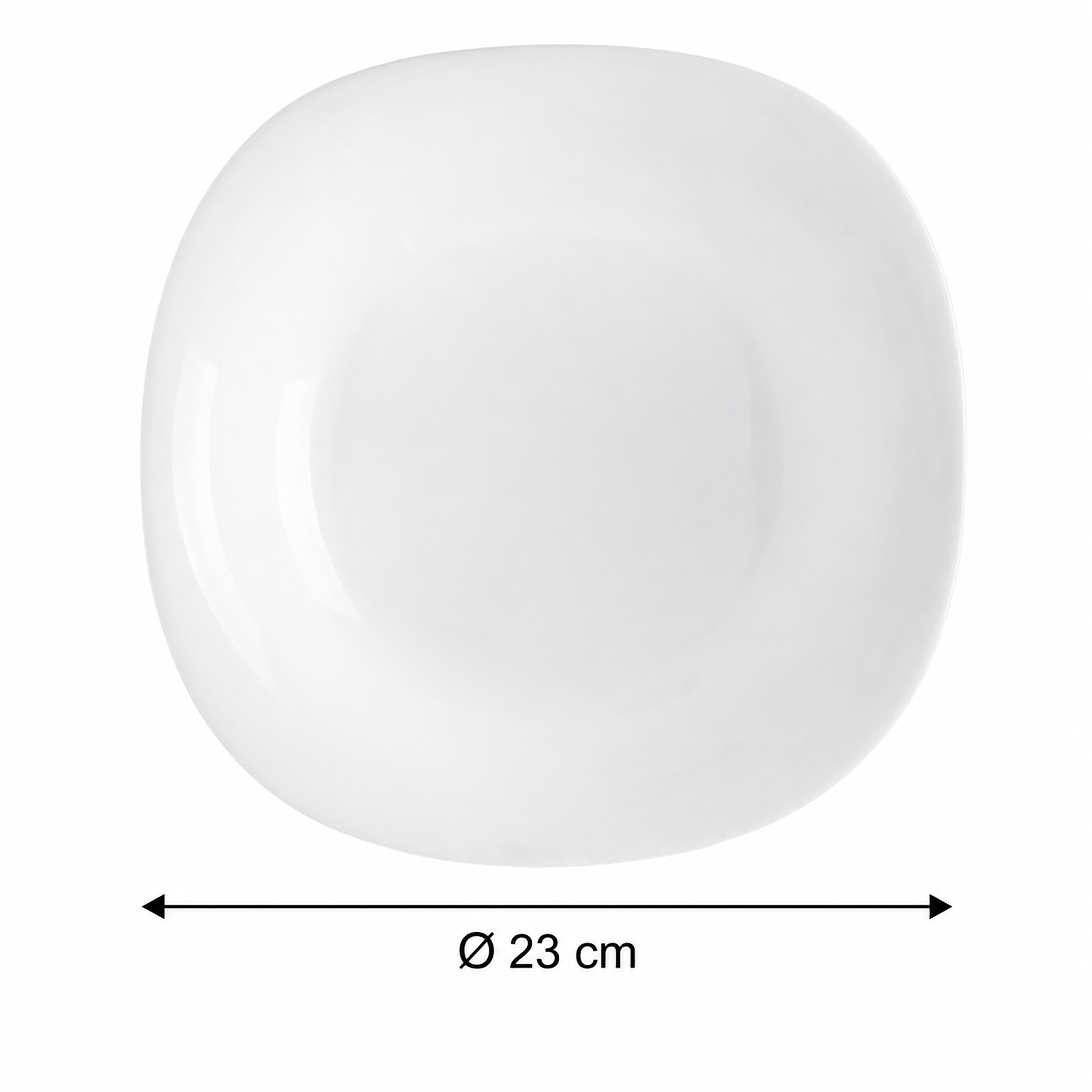 Geschirr "Edge White Studio" aus weißem Opal--Glas - eckige Form -