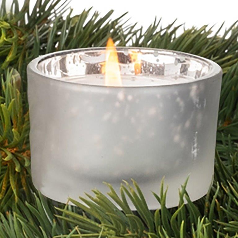 4 x Adventskranzstecker aus Glas mit Metall-Pick im Antik-Finish