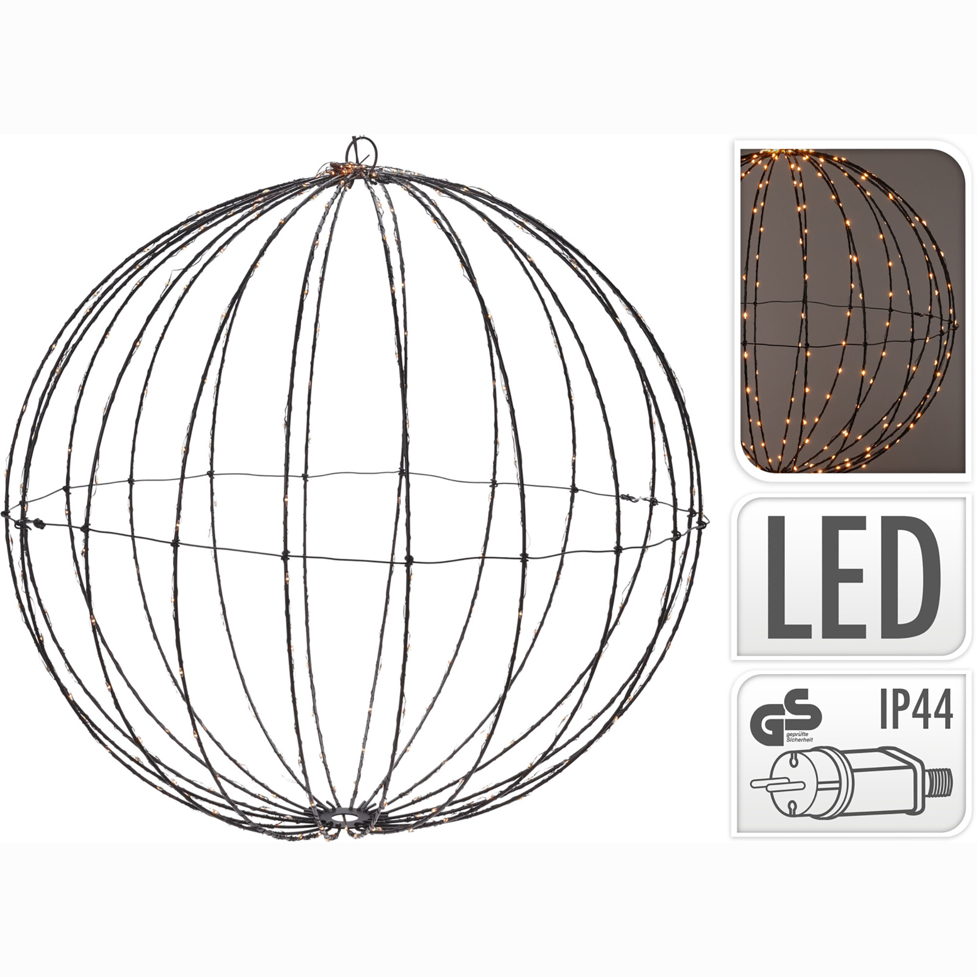 LED Kugel für den Außenbereich mit IP44 Trafo Ø 40 oder 50 cm - Inkl. Timer