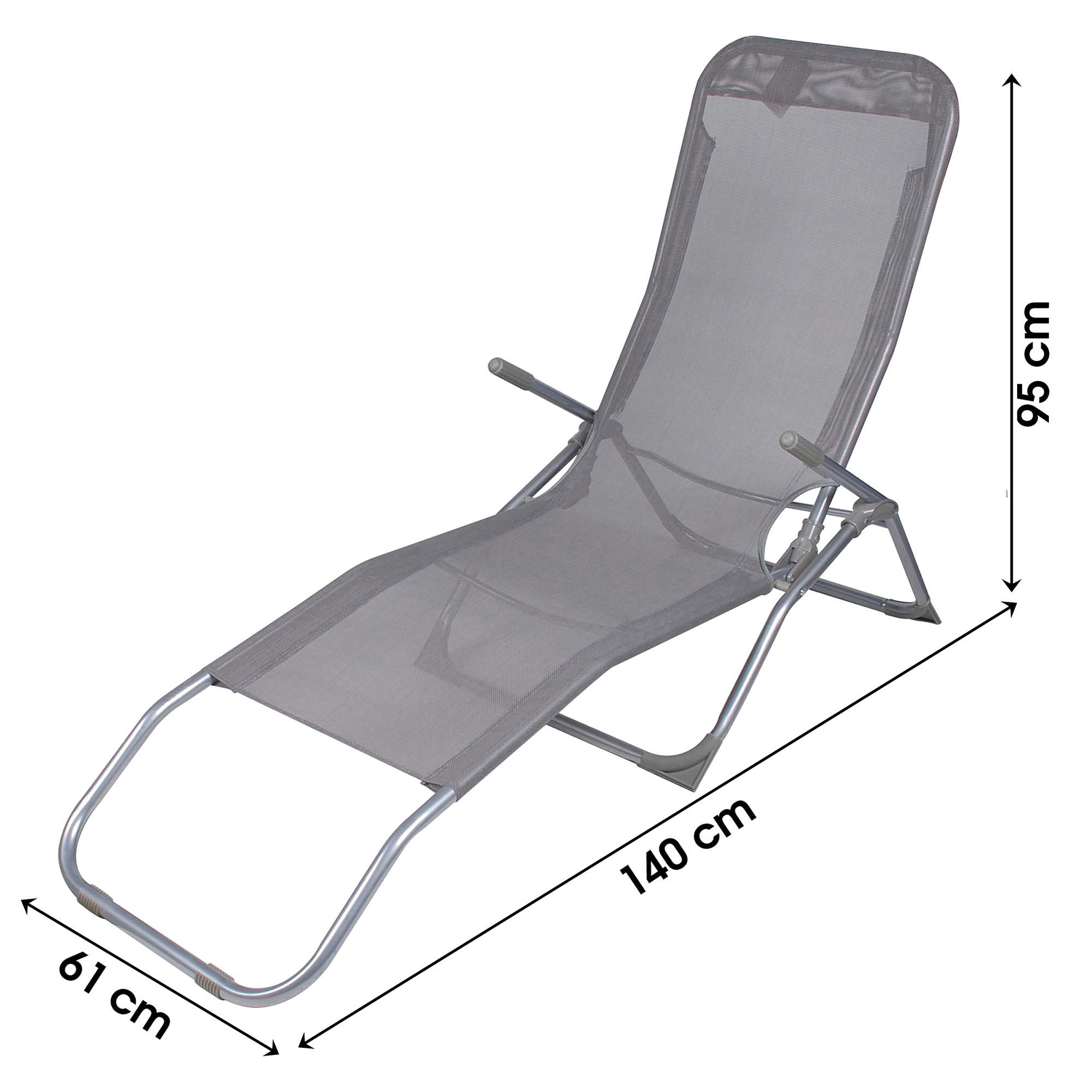 Sonnenliege CORFU - zwei Sitz- und Liegepositionen, wetterfest und klappbar 185 x 61 x 95 cm