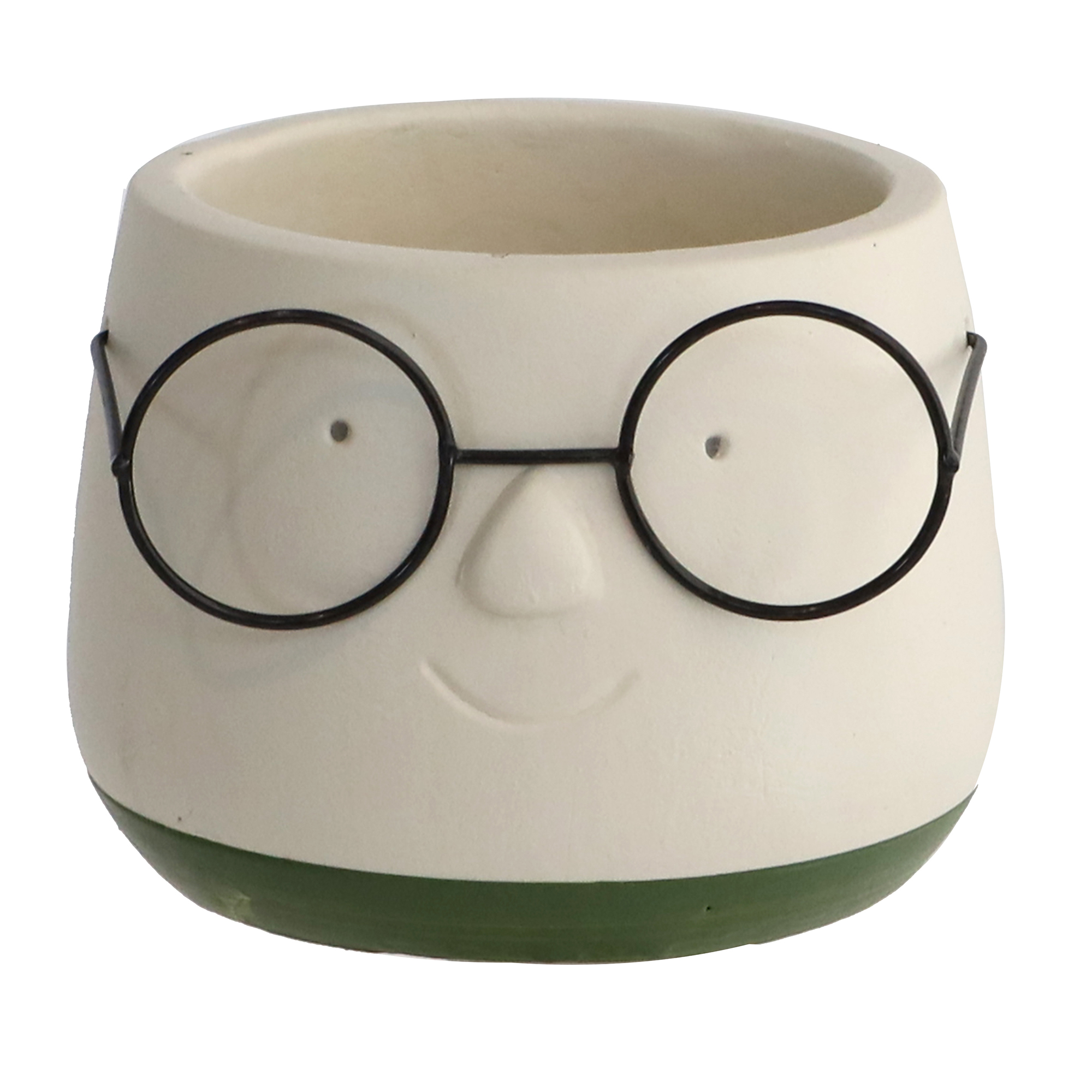 Blumenübertöpfe "Frieda" aus Keramik mit Brille