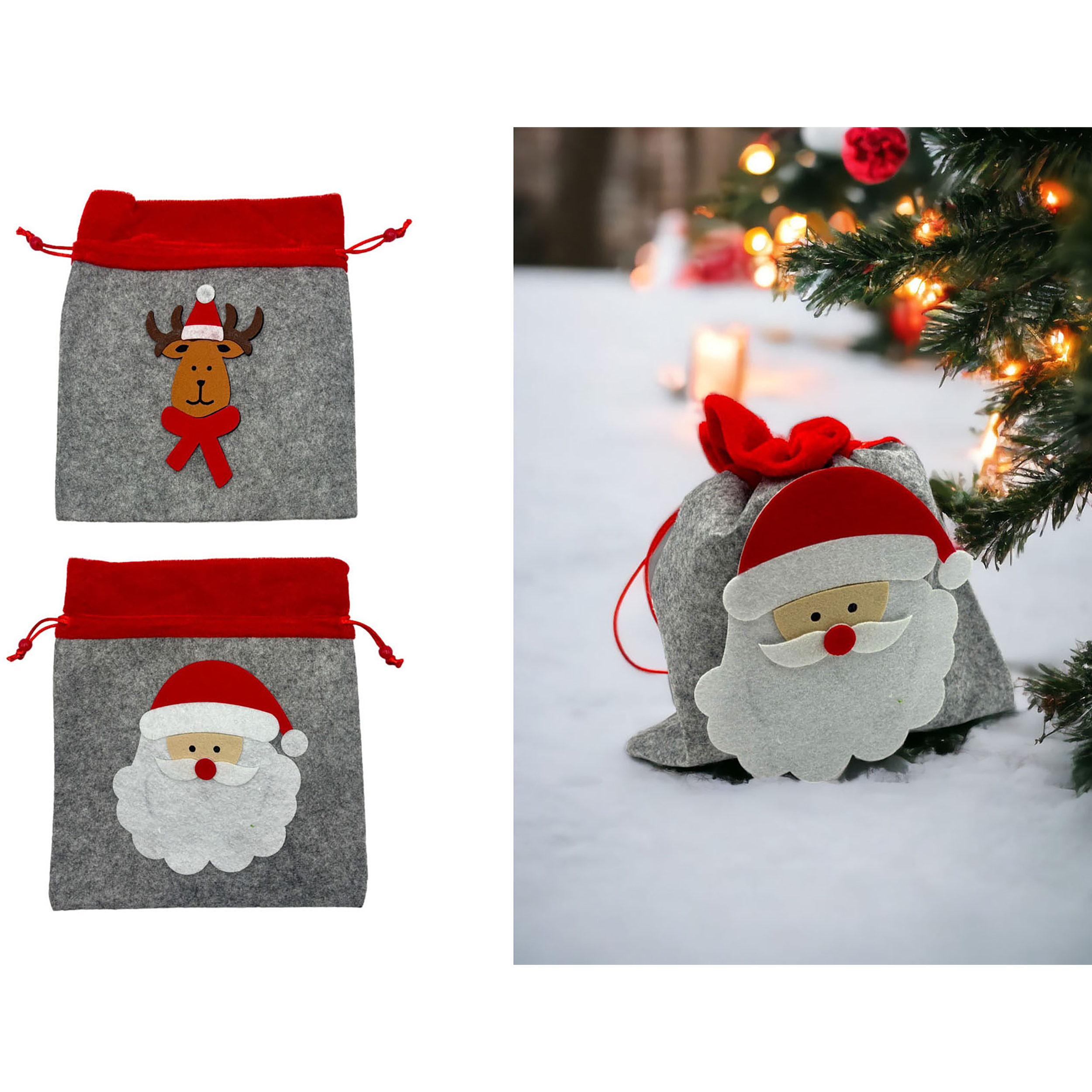 Geschenkbeutel für Weihnachten aus Filz 21 x 23 cm
