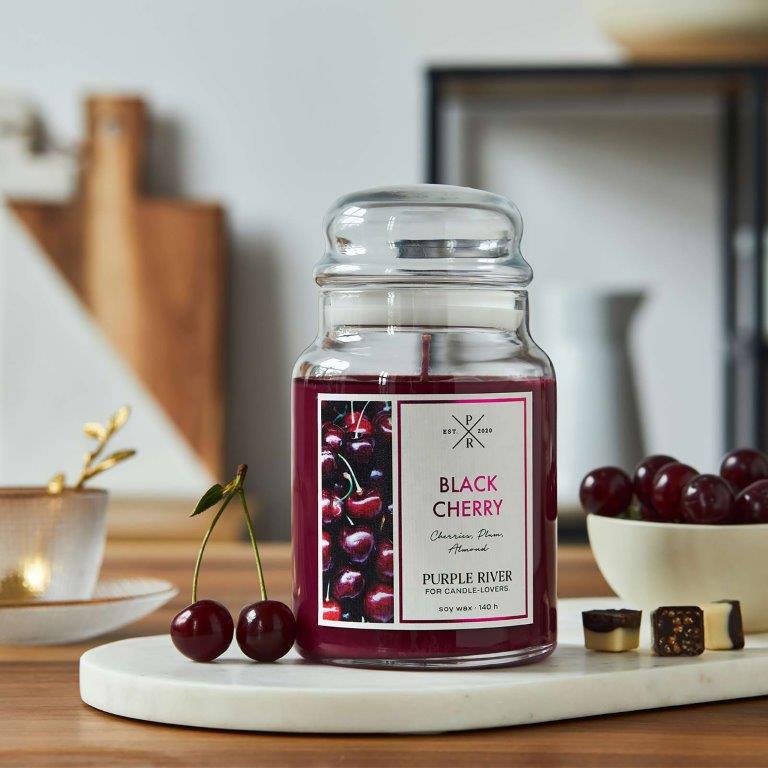 Purple River Candle Duftkerzen 623g - 100% Vegan - 100% Sojawachs