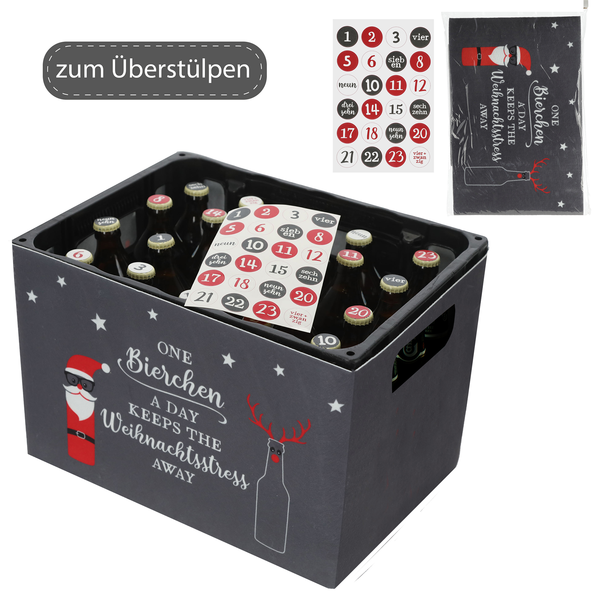 Adventskalender "Bastelset für Bierkasten" DIY zum Überstülpen