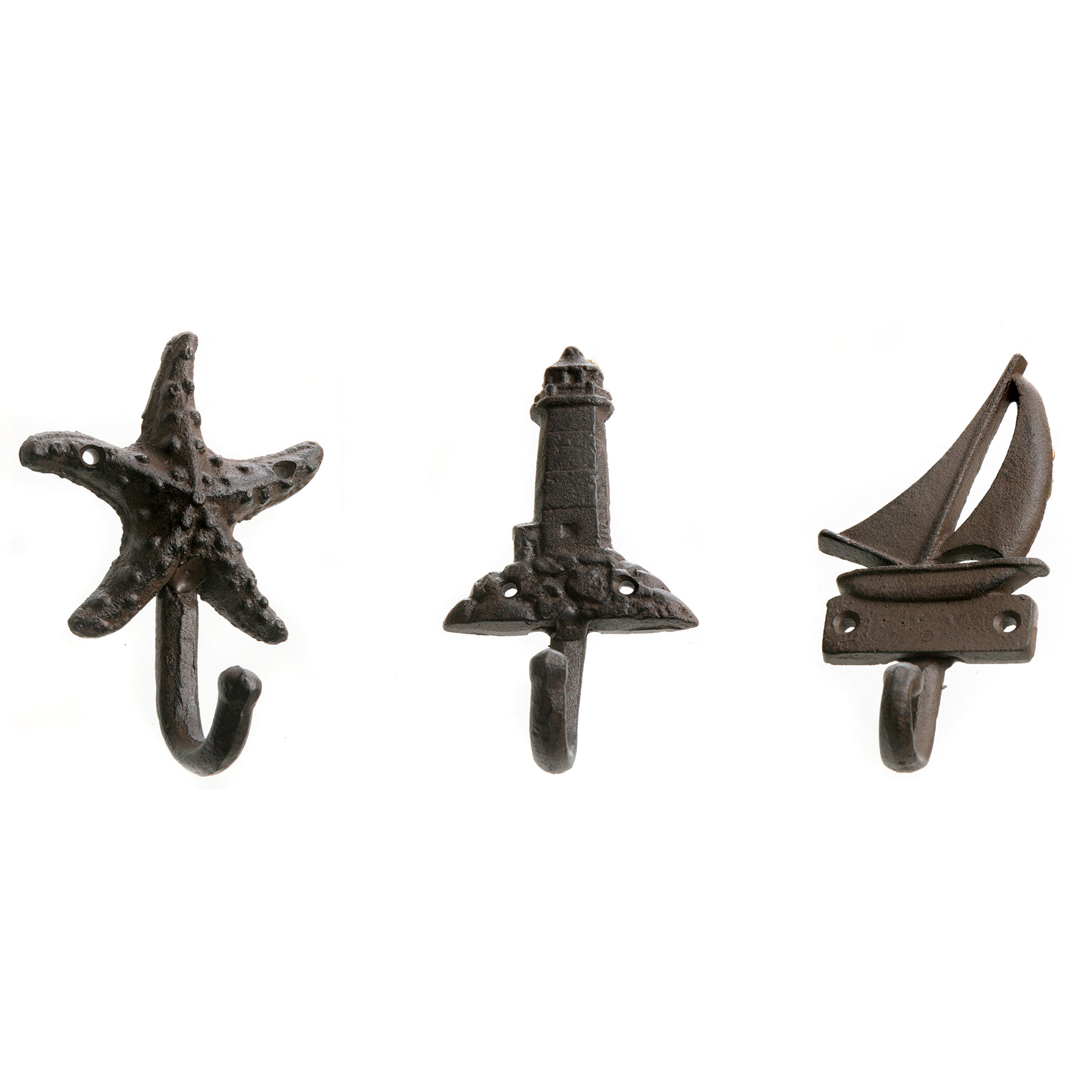 2 x Maritime Haken aus Gusseisen in  verschiedenen Designs
