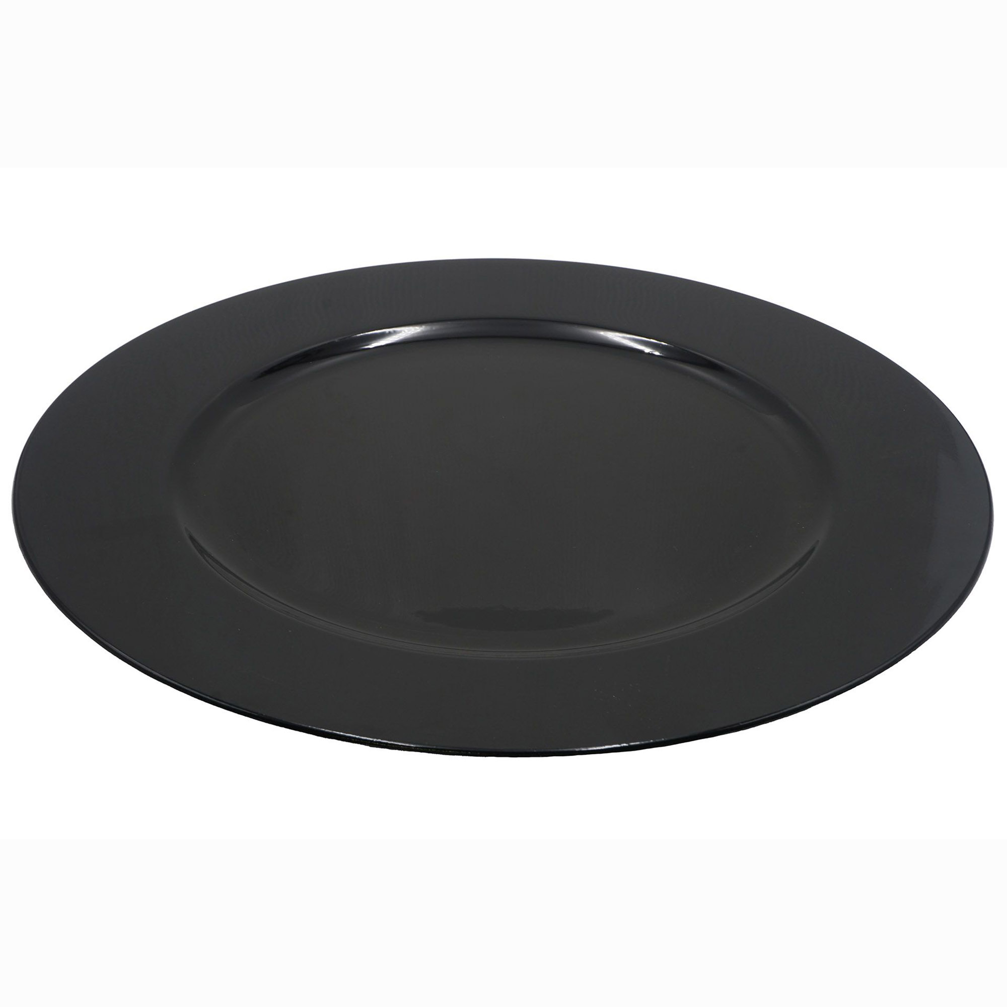 6 x Platzteller stilvoll - glänzend schwarz Ø 33 cm