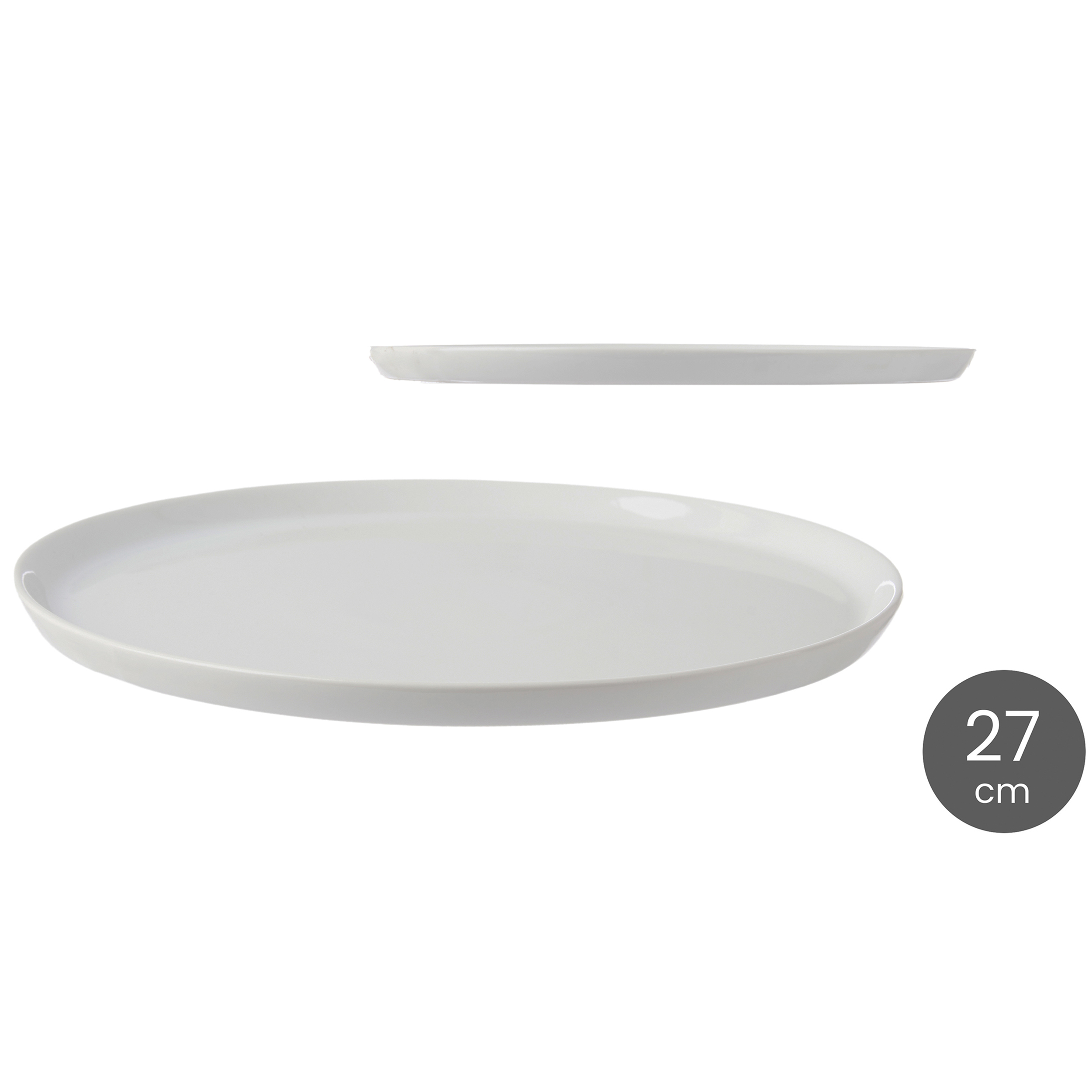 Pizzateller aus weißem Porzellan Ø 27 cm
