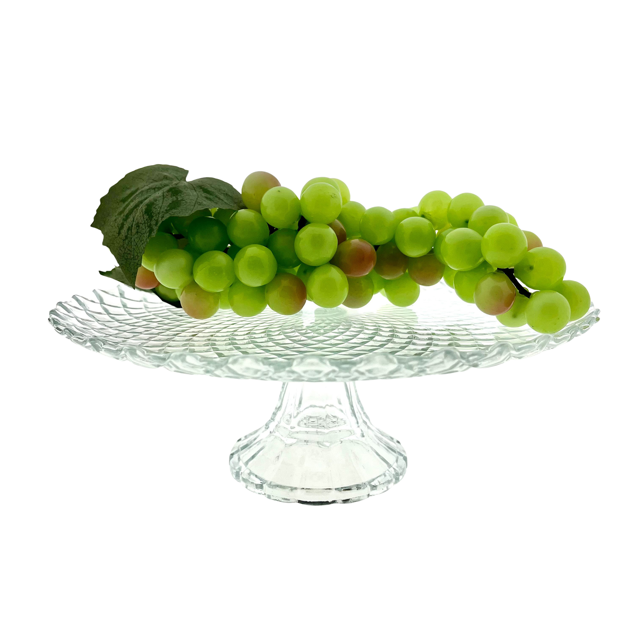 Glasteller mit Fuß im Vintage Look - Glas-Etagere