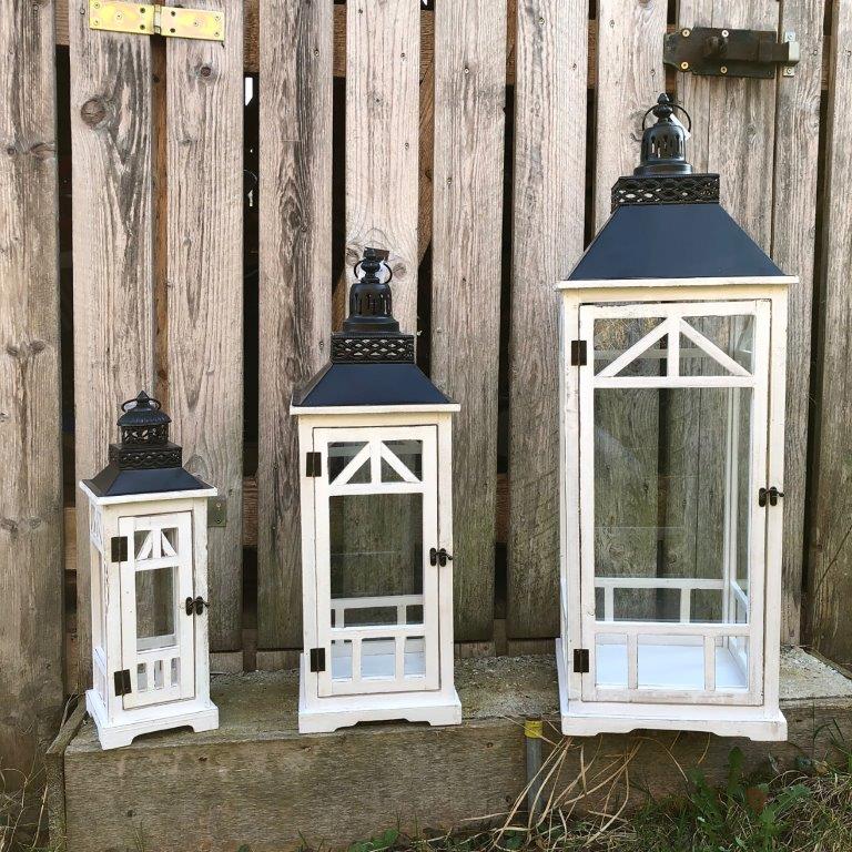 Laterne aus Holz im Vintage-Look - 3 Größen