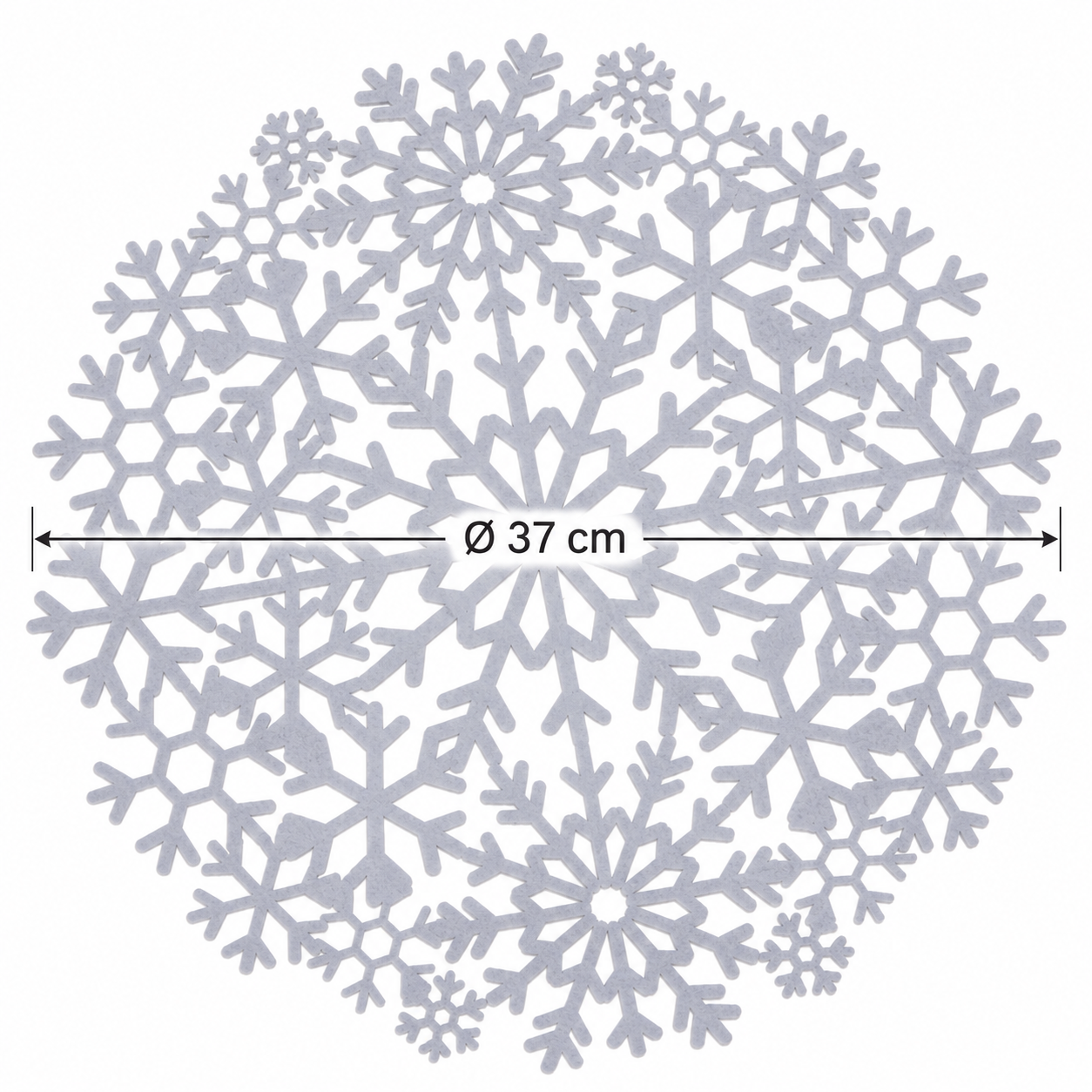 6-tlg. Set Platzset - Tischset "Svea" aus Filz in drei Farben sortiert Ø 37 cm