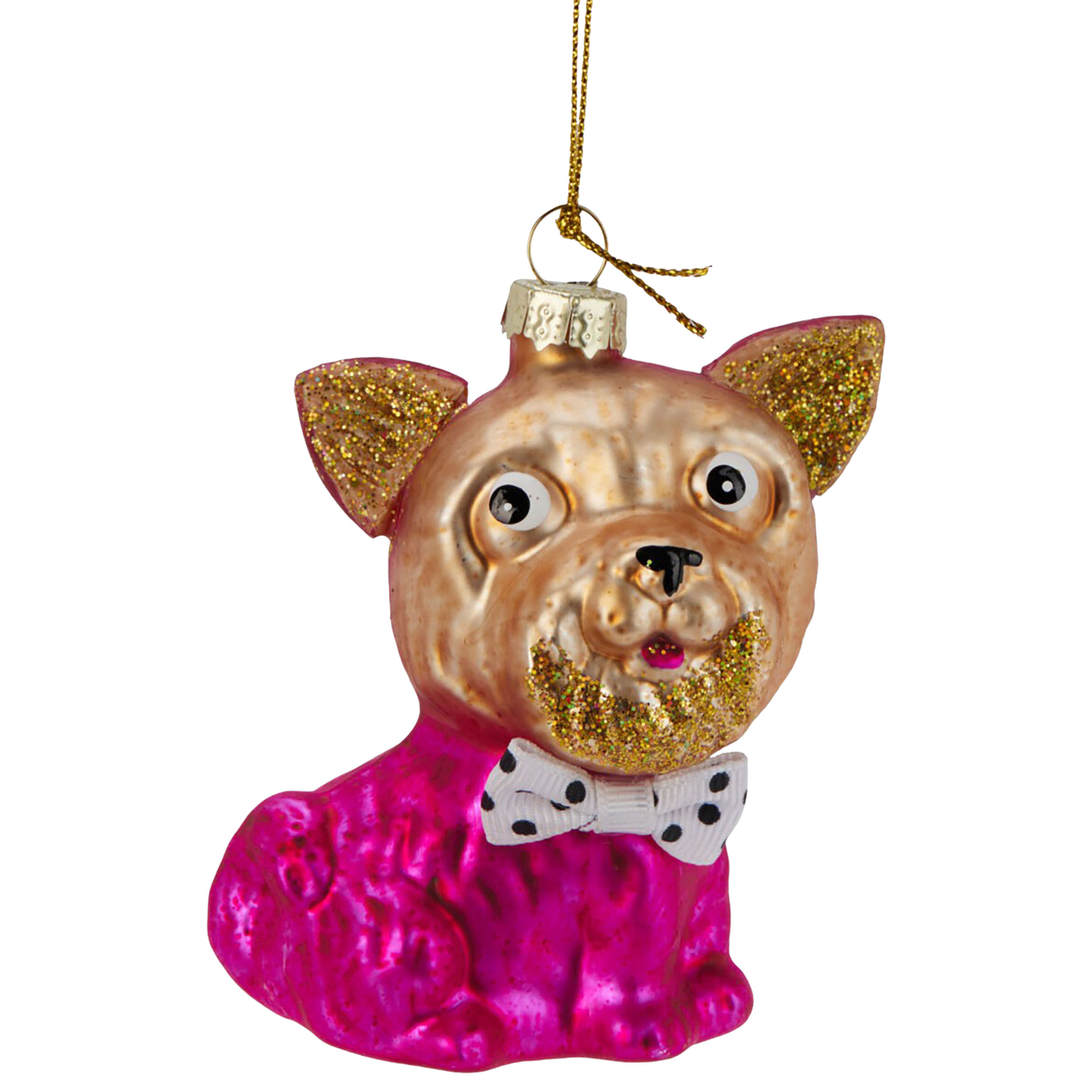 4-tlg. Set Glashänger "Hunde" 8 x 7 x 4 cm - Baumhänger