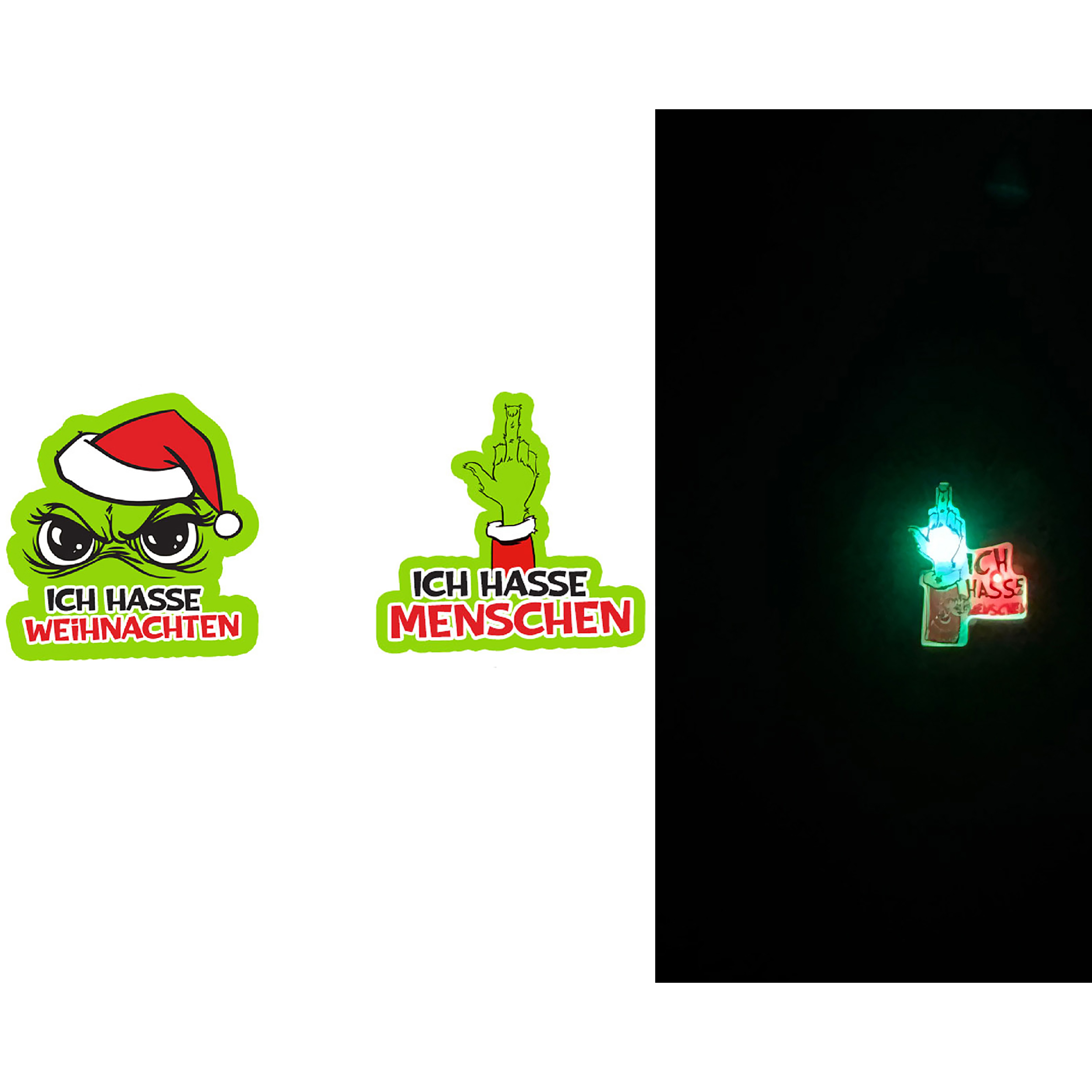 Frecher Ansteckbutton "Festtags-Muffel" mit LED-Licht – das humorvolle Highlight für jede Feier