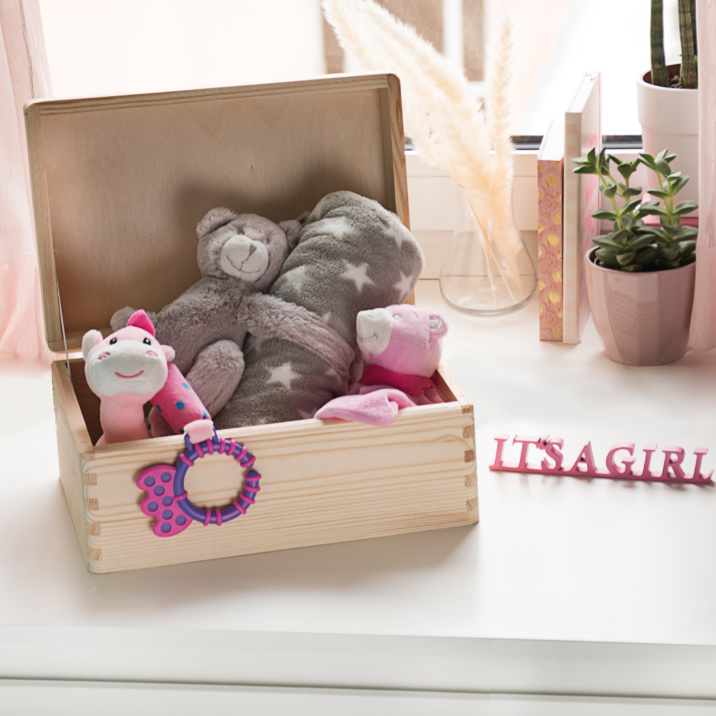 Erinnerungsbox Baby "Name" - individuell graviert zur Geburt