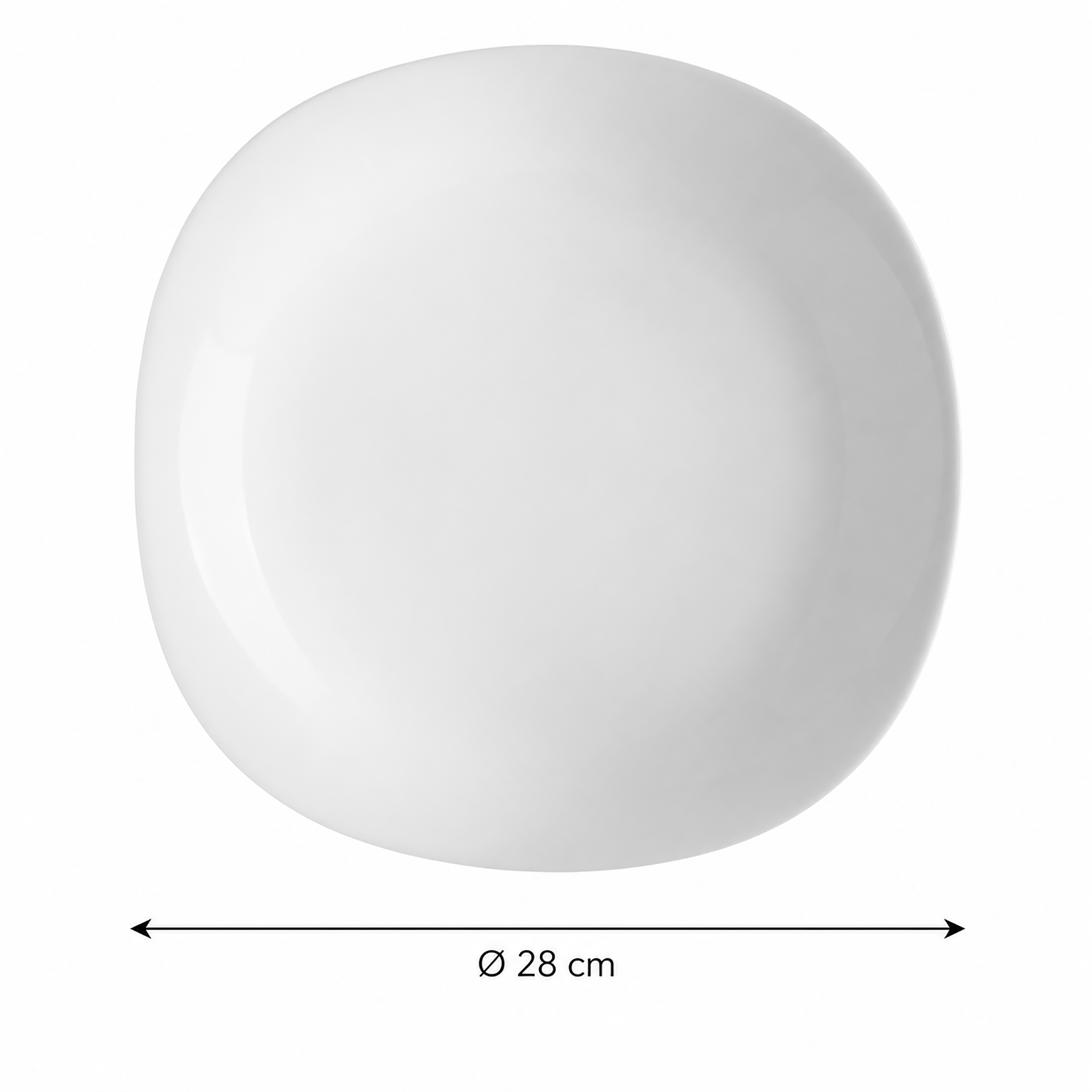 Geschirr "Edge White Studio" aus weißem Opal--Glas - eckige Form -