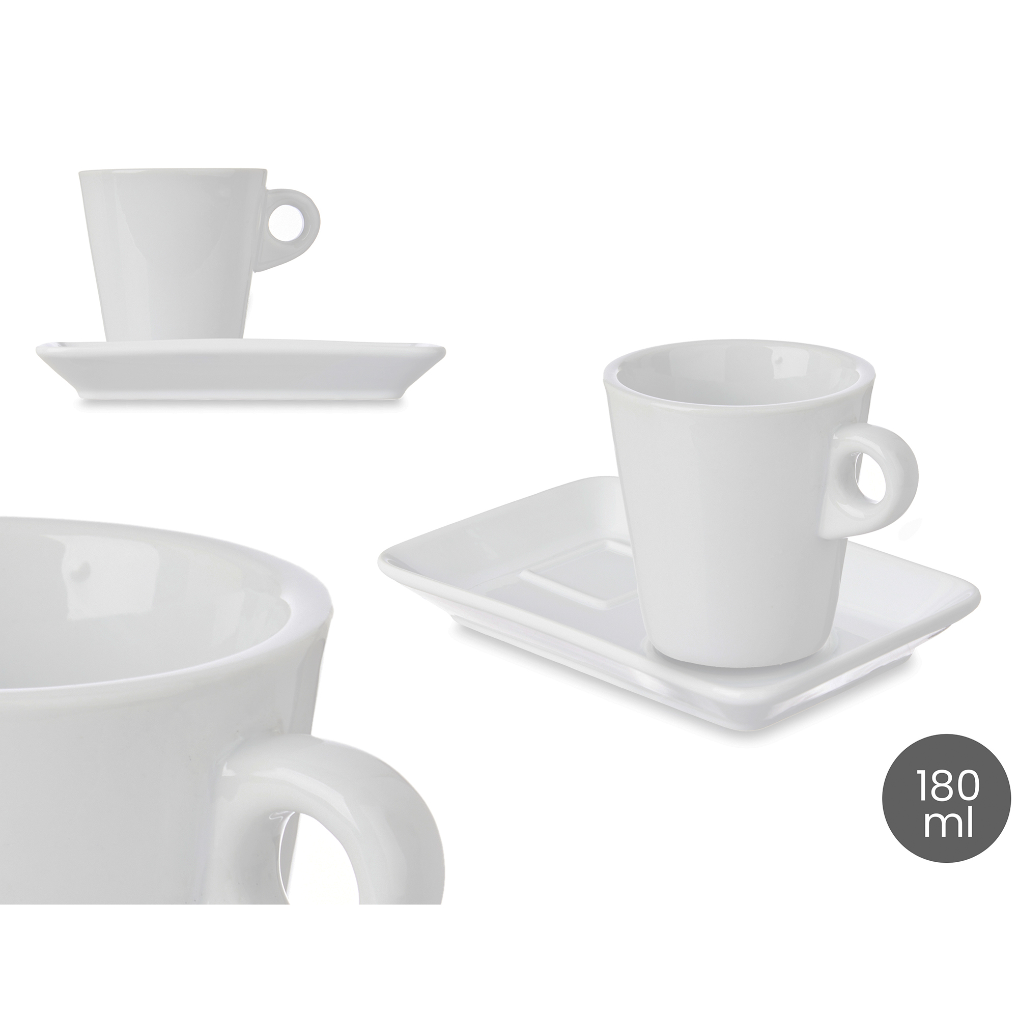 Stilvolles 12-teilige Kaffeetassen Set aus Porzellan