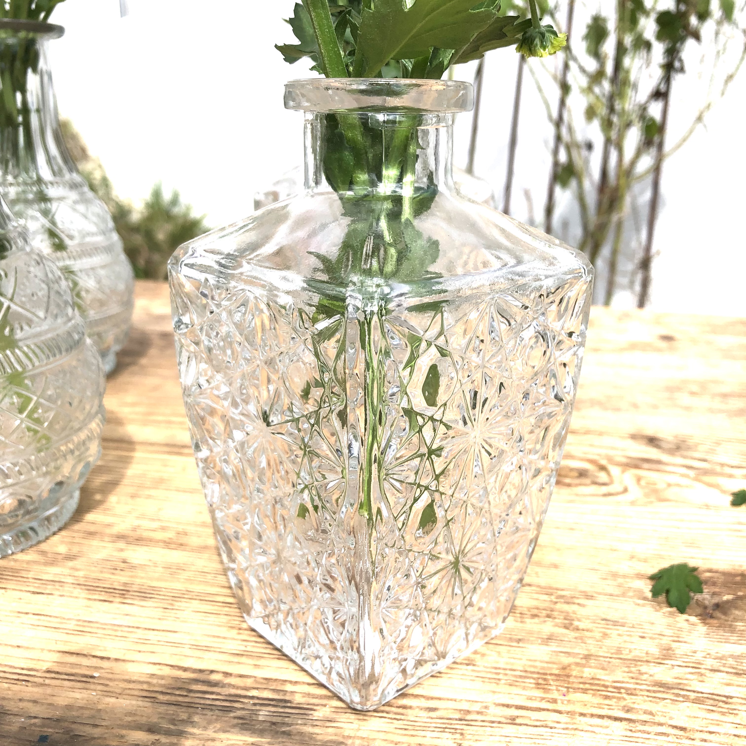 6-tlg. Set Vasen aus Glas im Vintage Look in verschiedenen Größen erhältlich