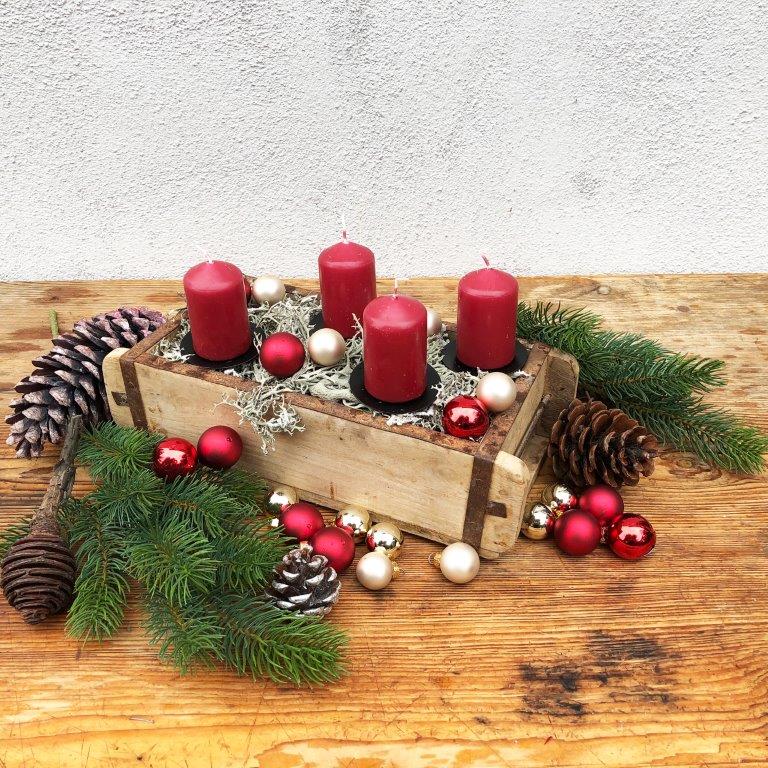 4 x Kerzenhalter aus Metall mit Pick für Adventskranz