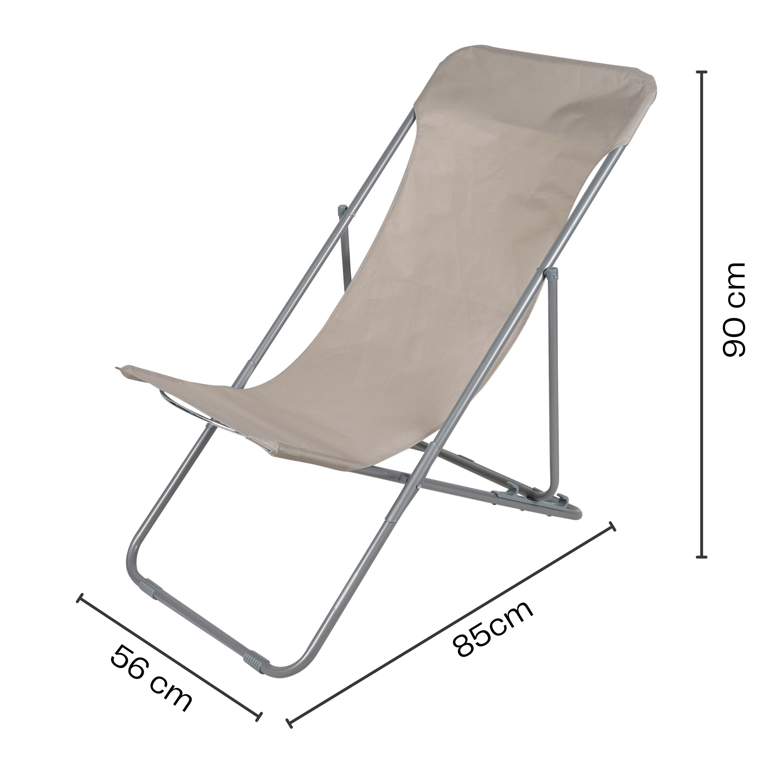 Liegestuhl - Strandstuhl zusammenklappbar 85 x 56 x 90 cm