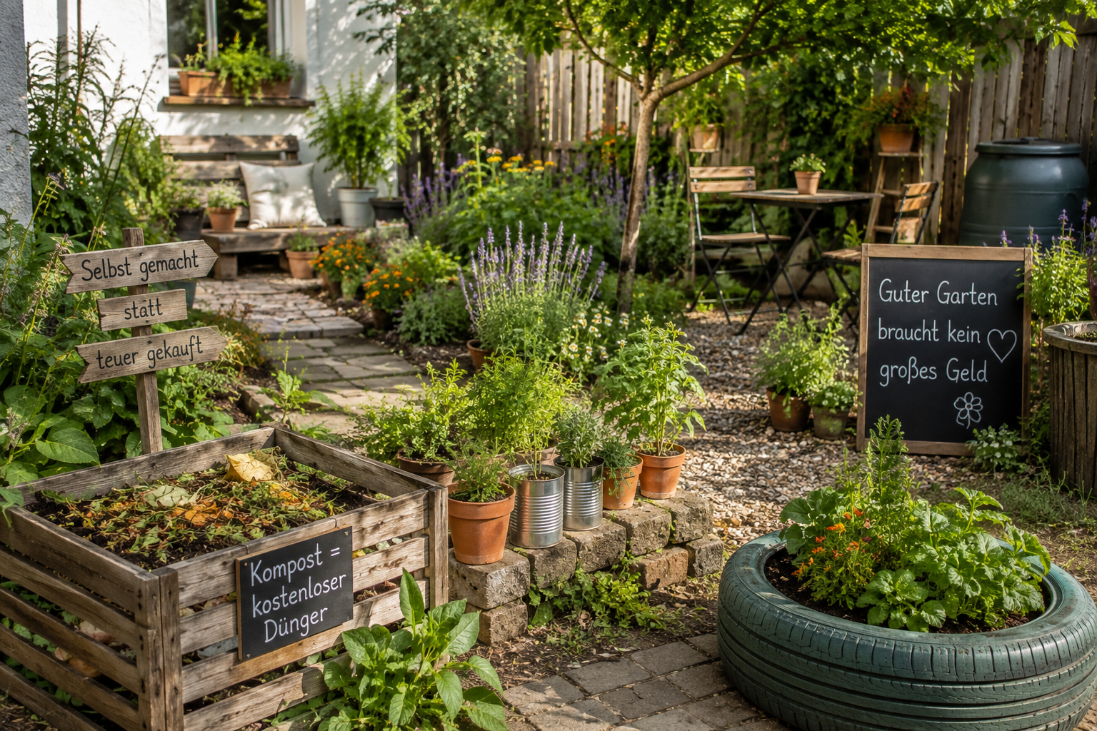 Garten günstig Gestalten - 5 unverzichtbare Spartipps