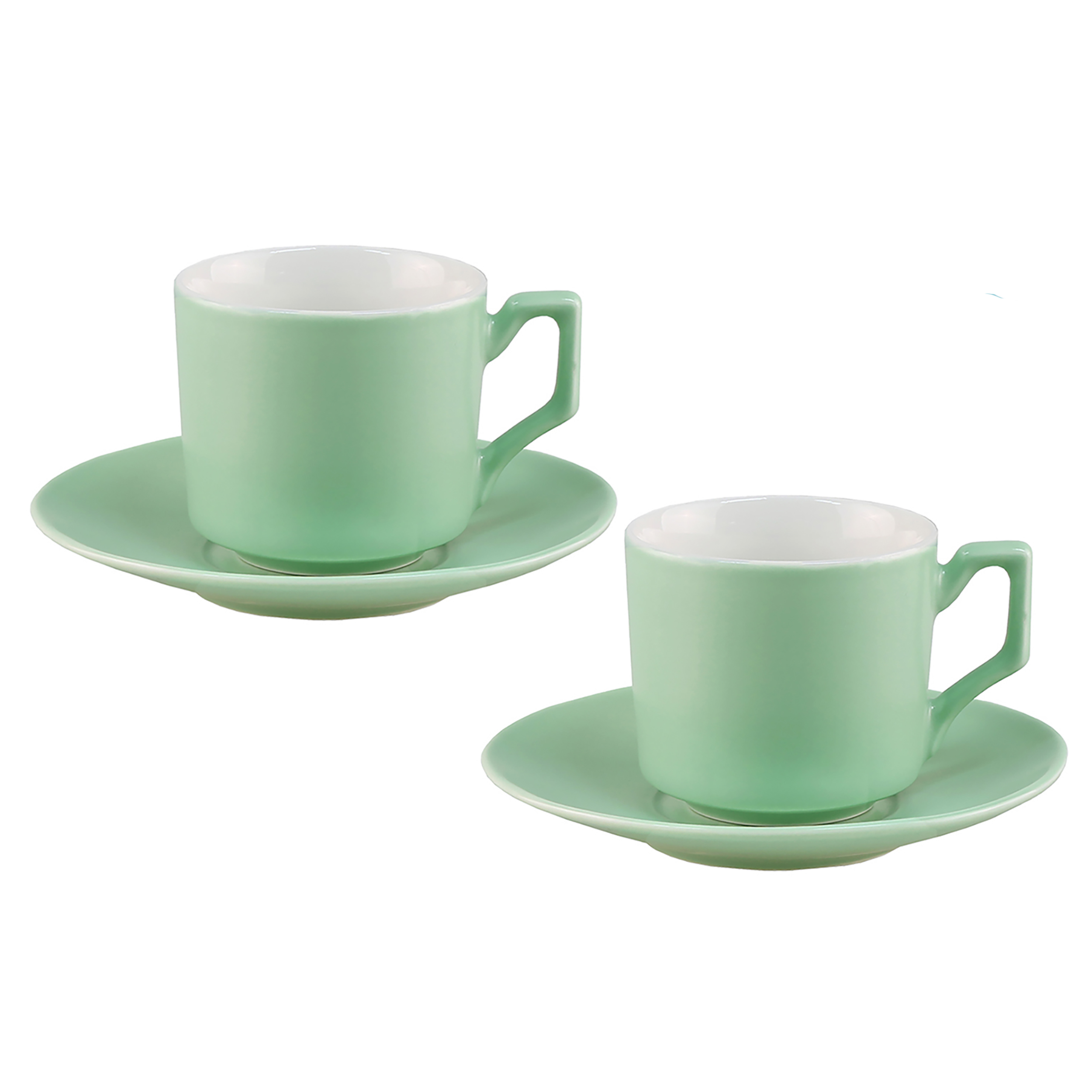 4-tlg. Espressotassen Set mit Unterteller aus Keramik 80 ml