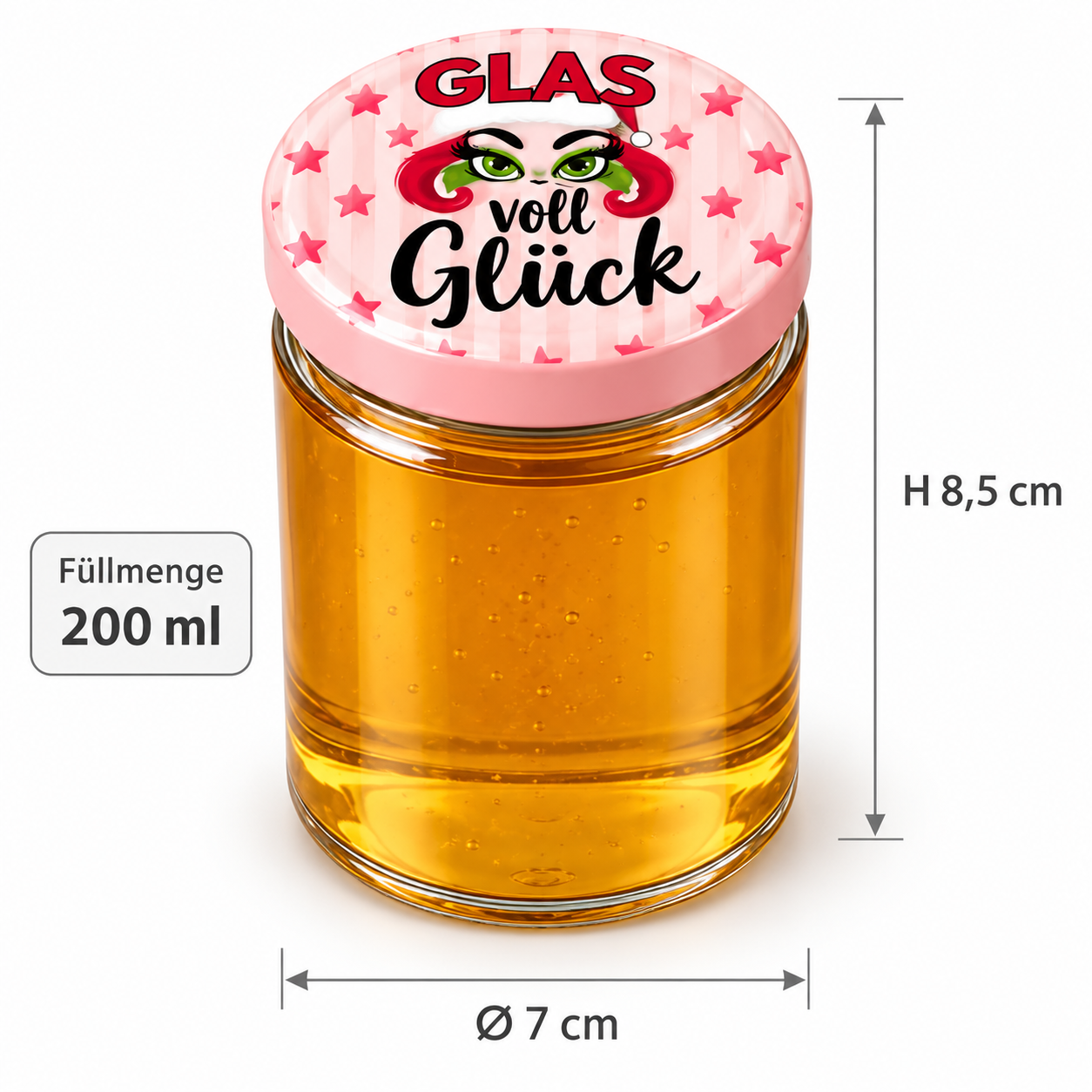 12 x Einmachgläser "X-Miss" mit Ladys Design in Pink - 100 ml oder 200 ml