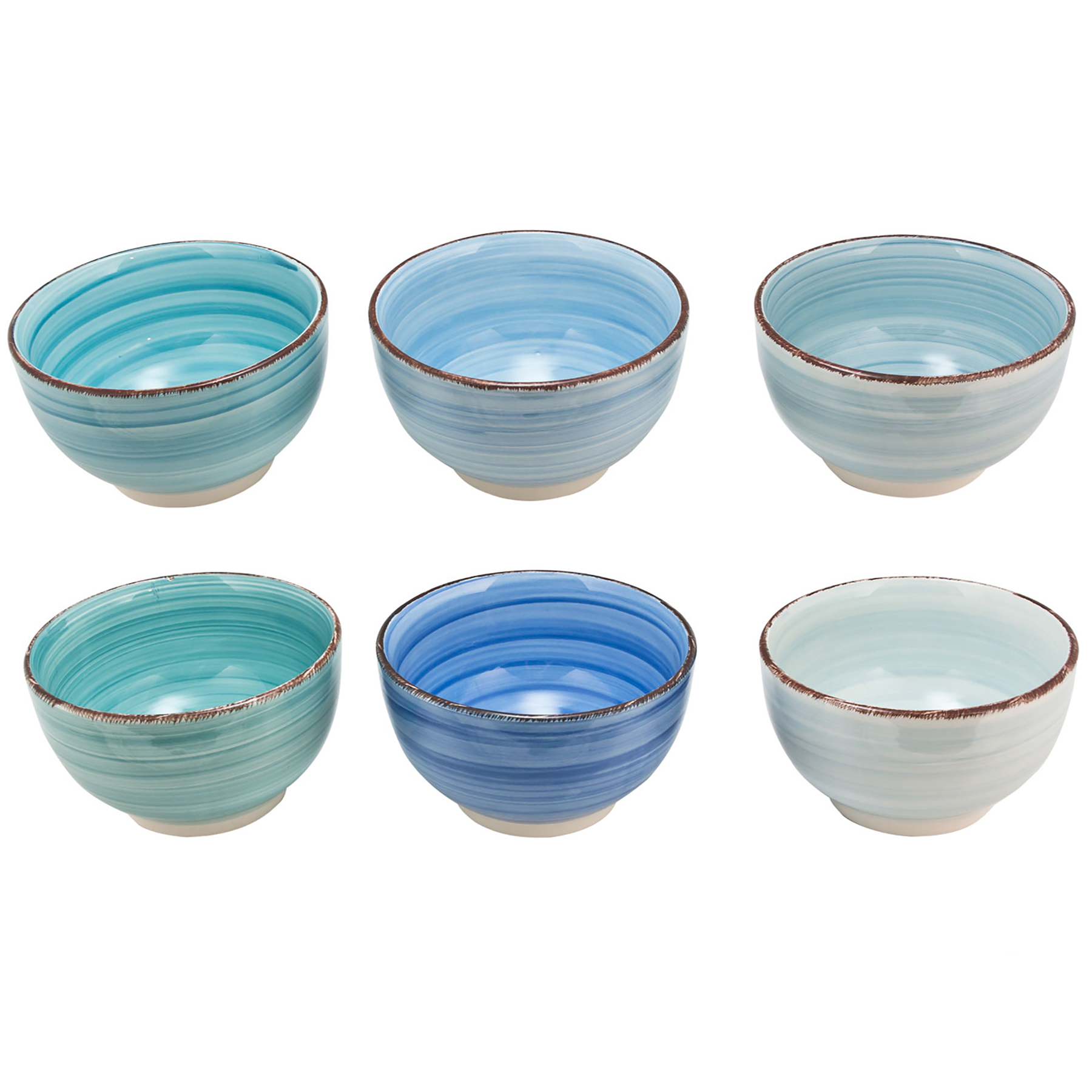 6 x Servierschalen-Set aus Keramik blue Bahr Ø 14 cm | Annastore