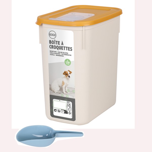 Schüttdose 3 Liter für Tierfutter - 21 x 19,5 x 12,5 cm (H/B/T) inkl. Kunststoffschaufel