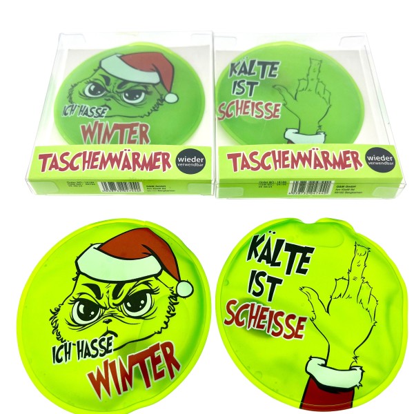 Taschenwärmer "Festtags-Muffel" Ø 8,5 cm - wiederverwendbar