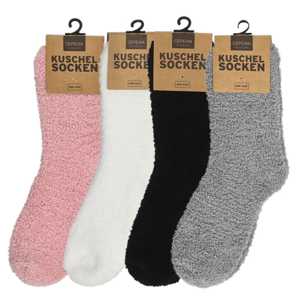 Kuschelsocken aus flauschigem Polyester - Einheitsgröße Damen